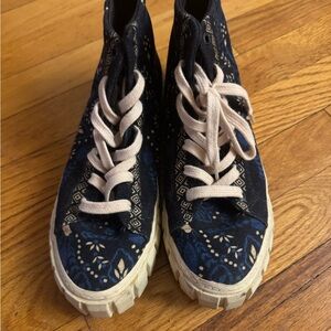 FARM Rio Navy Patterned High-Top Sneakers